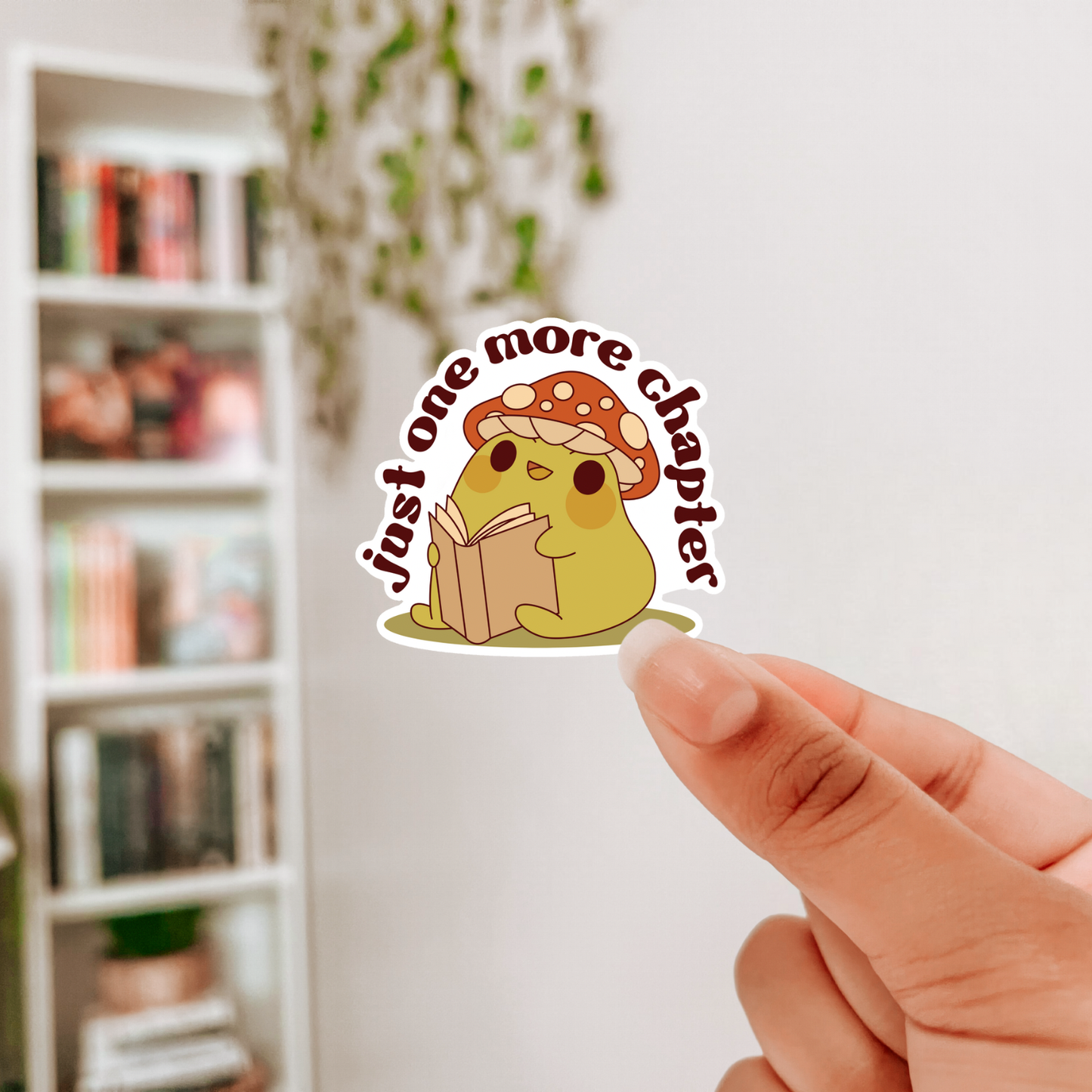 Just One More Chapter Bookish Waterproof Sticker