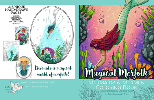 Magical Merfolk Coloring Book