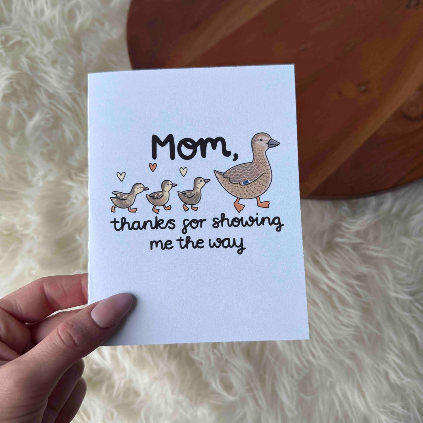 Mother Duck and Ducklings Mother's Day Card blue