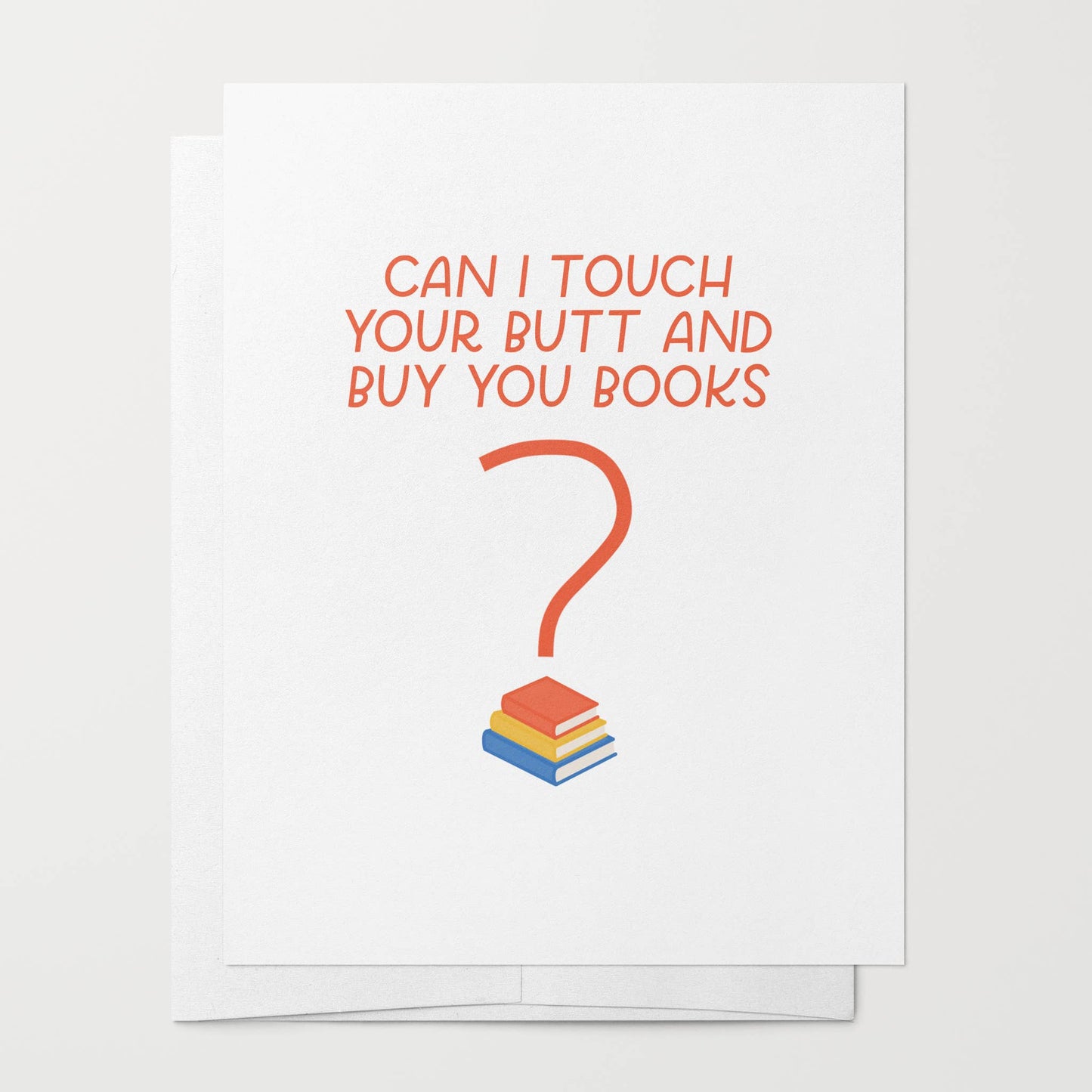 Touch Butt + Books Card | Funny Book Lover Greeting Cards
