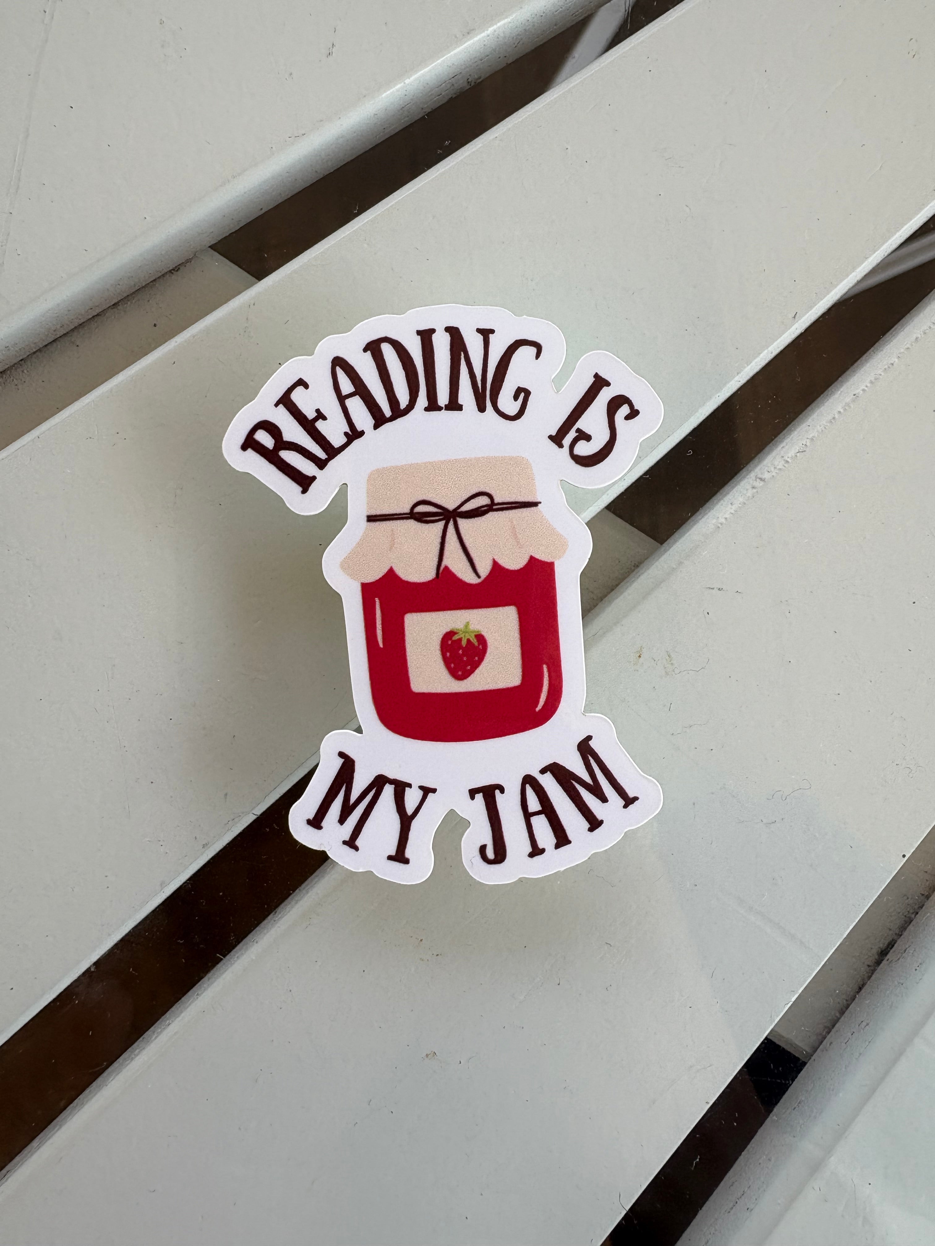 Ajam Sticker Reading Is My Jam Sticker – Pages & Peonies