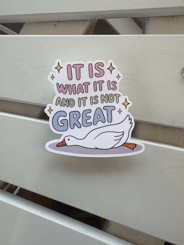 It Is What It Is And It's Not Great Sticker – Pages & Peonies
