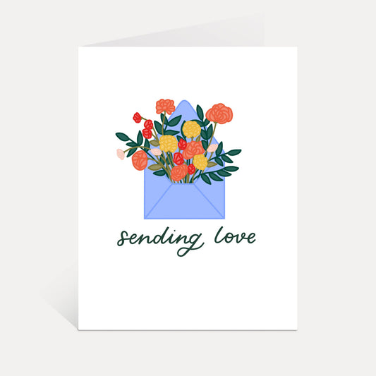 Sending Love Card | Thinking Of You, Floral Greeting Card