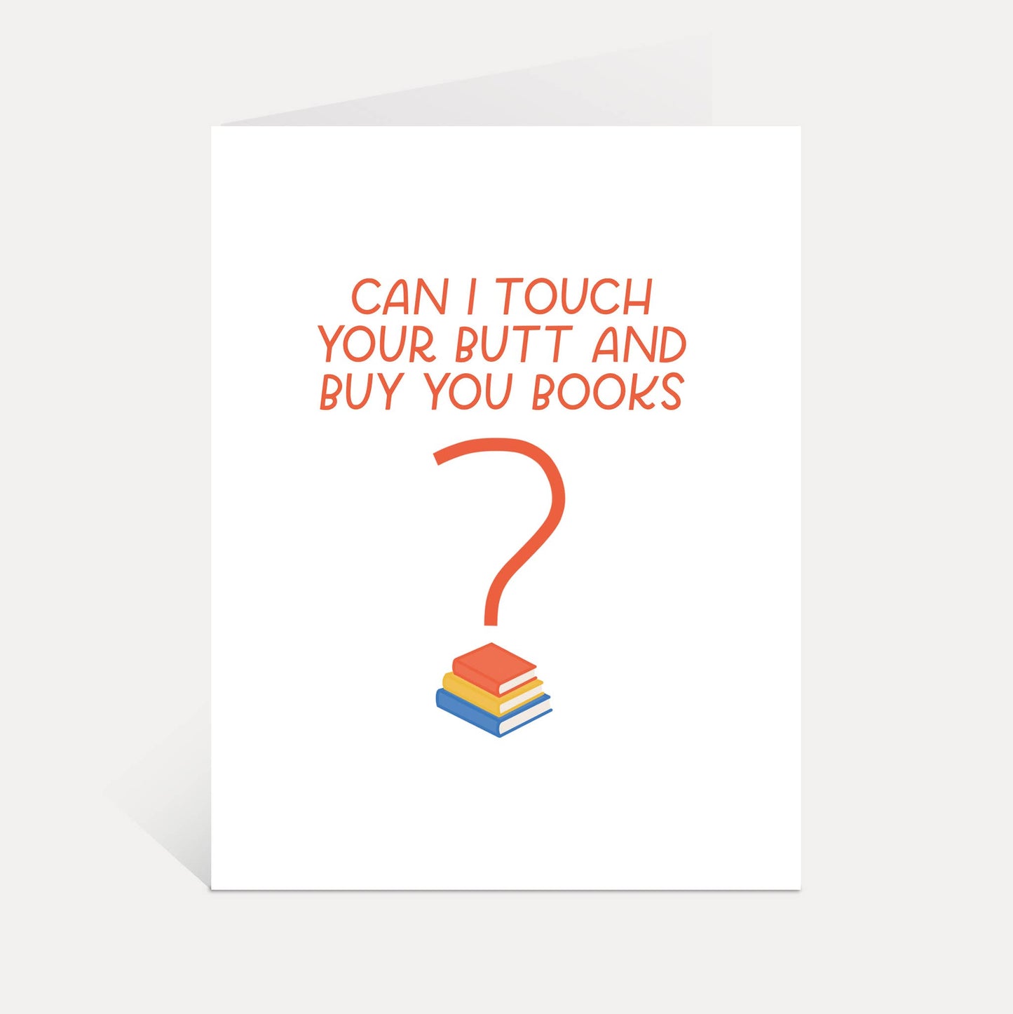 Touch Butt + Books Card | Funny Book Lover Greeting Cards