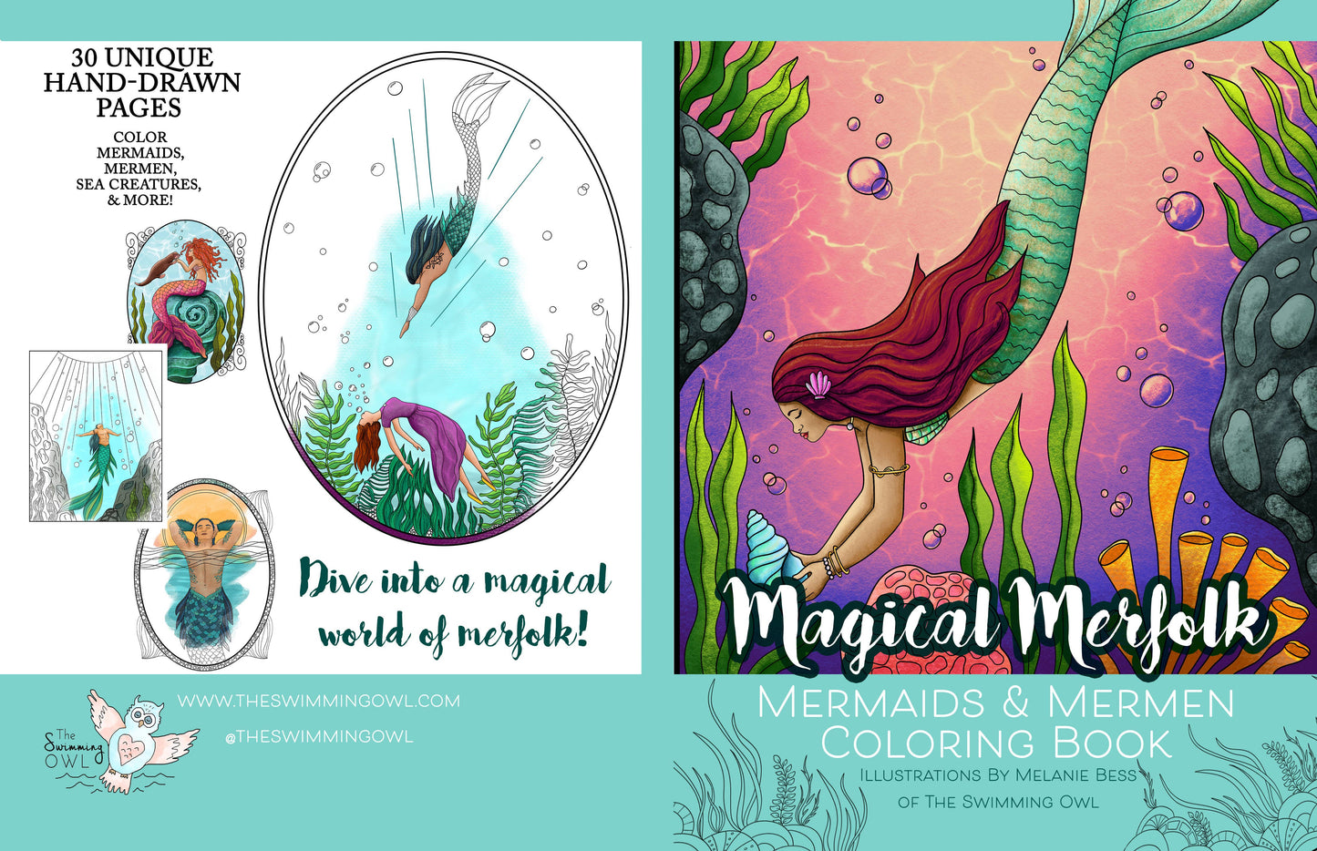 Magical Merfolk Coloring Book