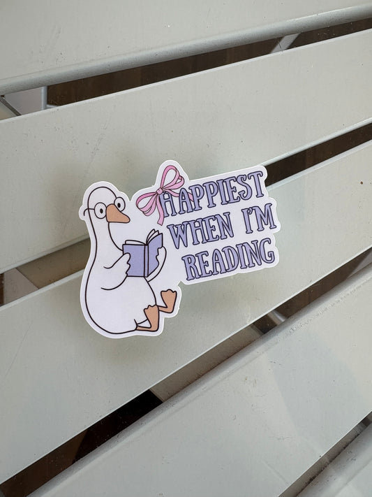 Happiest When I'm Reading Sticker