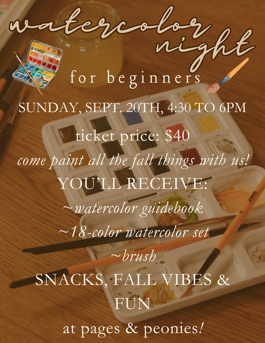 September 20th Craft Night - Water Color Activity Ticket
