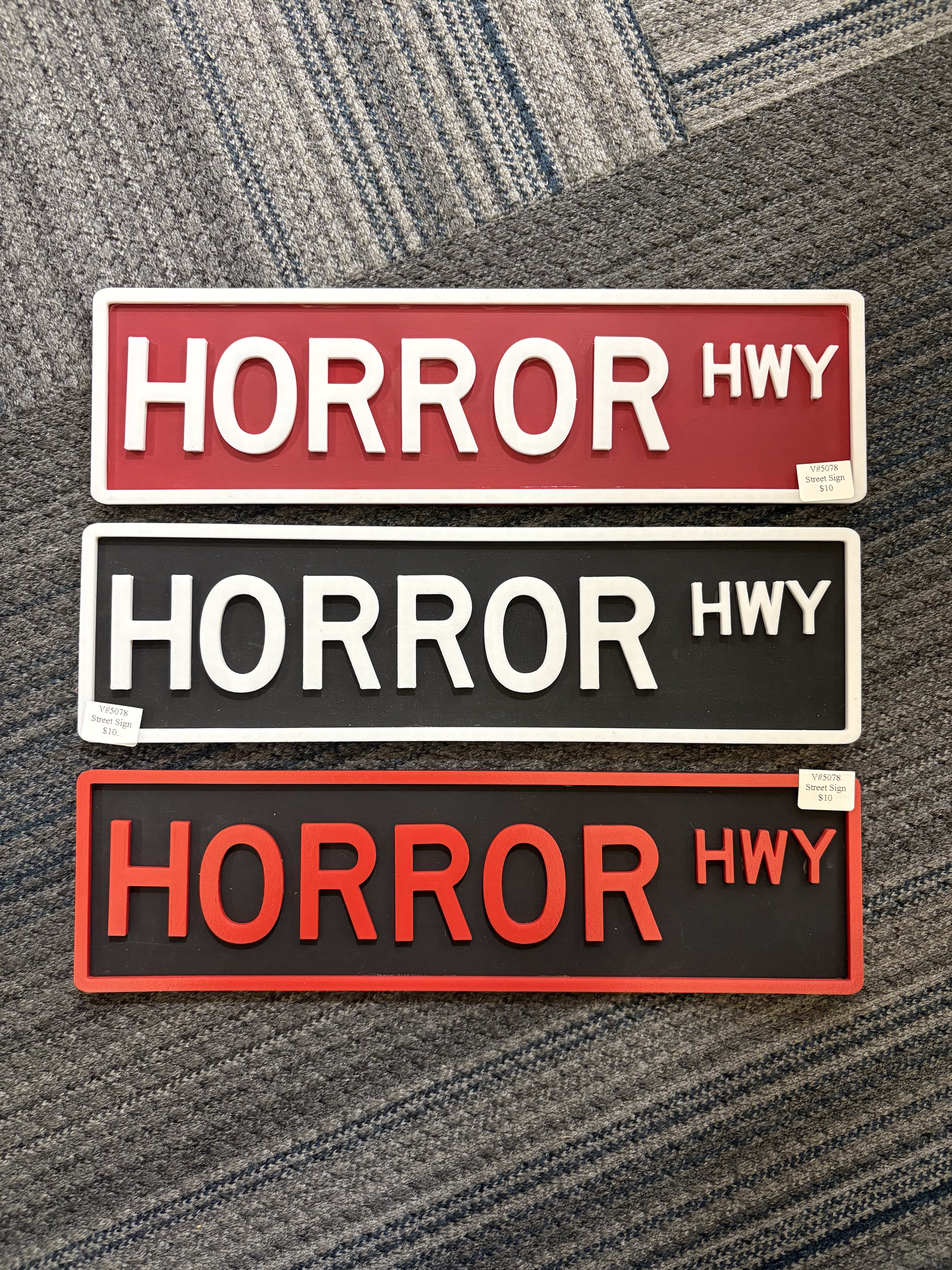 Horror Open Sign Horror Street Sign – Pages & Peonies