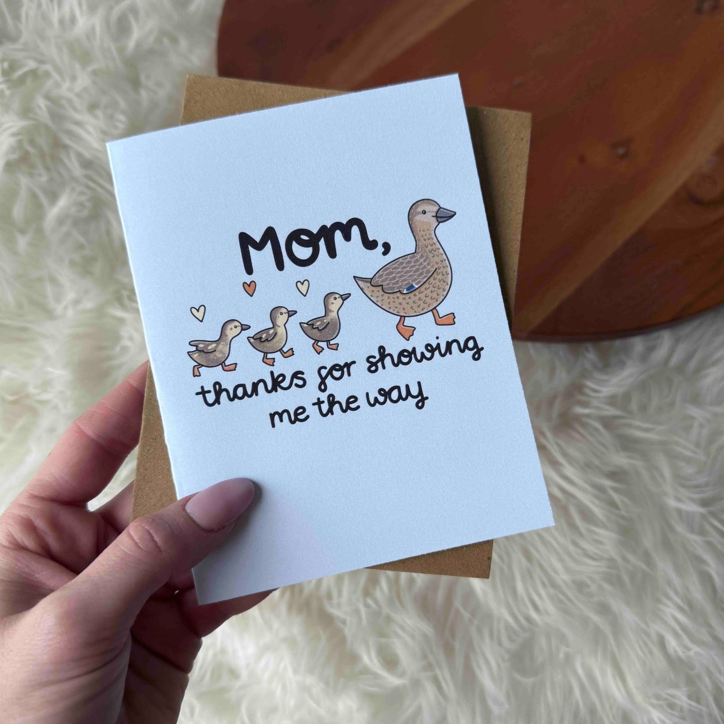 Mother Duck and Ducklings Mother's Day Card blue