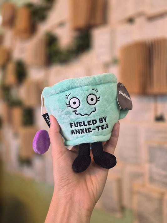 "Fueled by Anxie-Tea" Plush