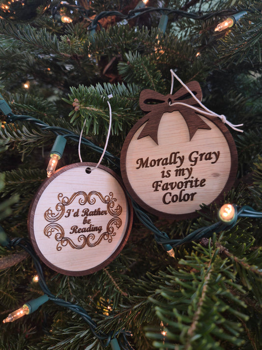 Wooden Reader Ornaments